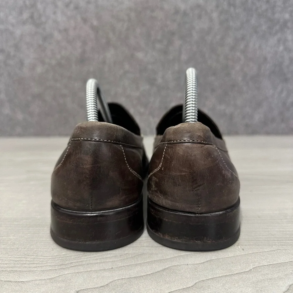 Cole Haan Venetian Loafers Mens 9 Brown Leather Moc Toe Slip On‎ Shoes Brazil